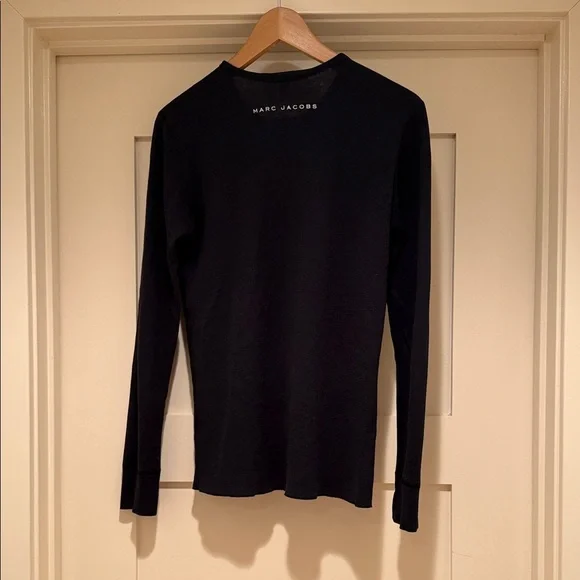 Marc Jacobs Black Long Sleeve Tee Shirt Size M Minimalist Designer Made USA - Picture 6 of 6